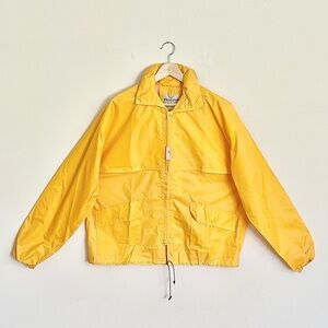 Vintage 80s Caravan by Rainbow Sales Japan Yellow Zip Rain Jacket Men’s size XL